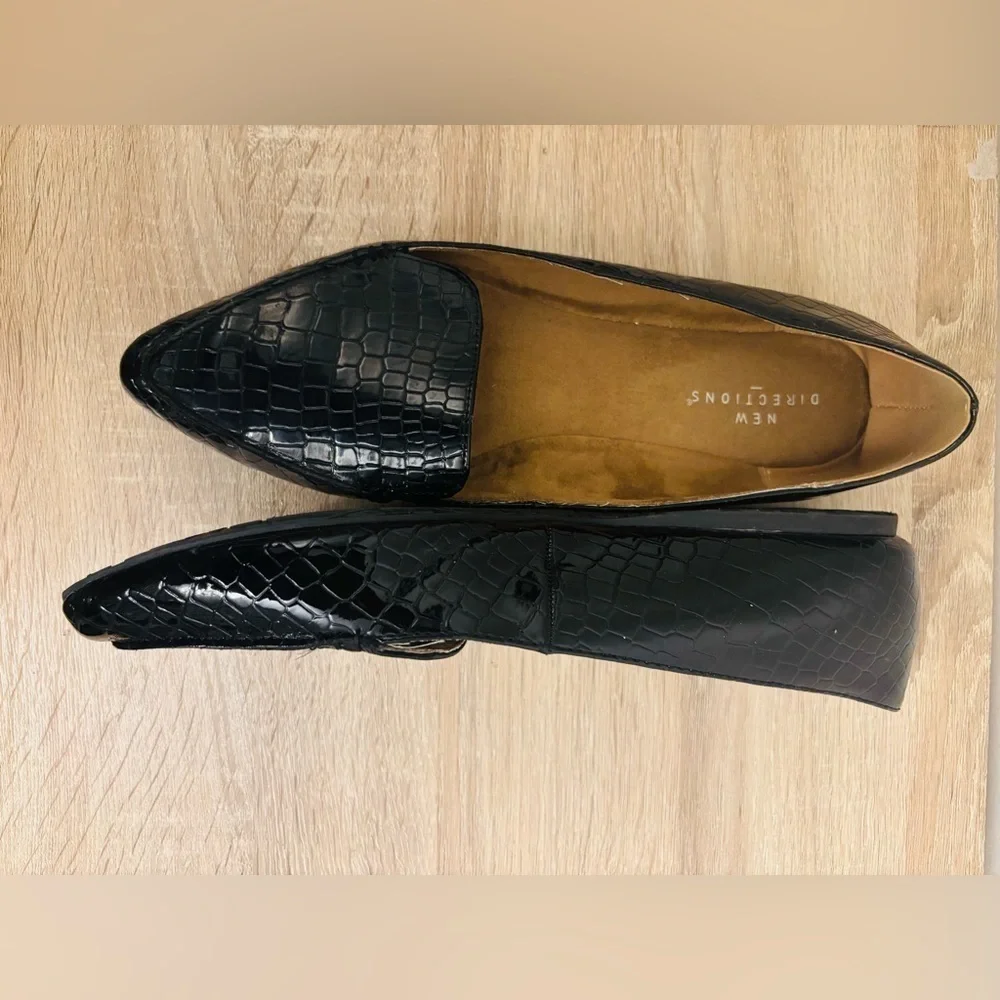 New Directions Black Embossed lightwaight Loafers Shoes